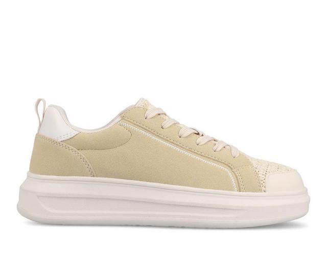 Women's Journee Collection Meeya Casual Platform Sneakers in Natural color