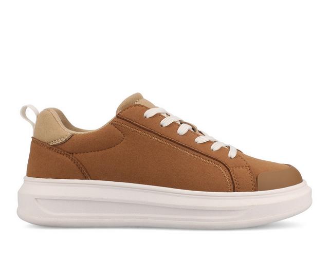 Women's Journee Collection Meeya Casual Platform Sneakers in Brown color