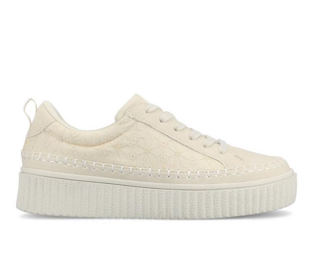 Women's Journee Collection Pazey Platform Sneakers in Bone color