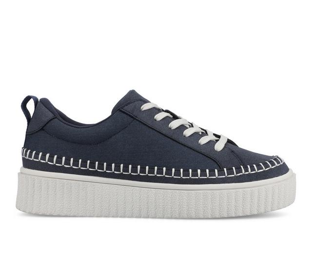 Women's Journee Collection Pazey Platform Sneakers in Navy color