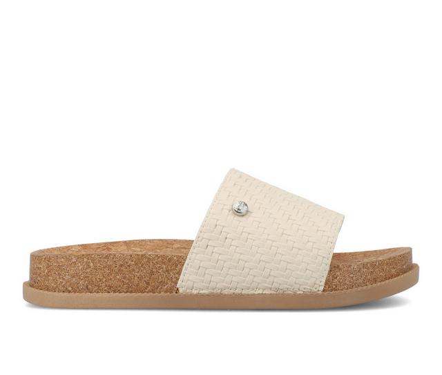 Women's Journee Collection Sheena Platform Footbed Sandals in Beige color