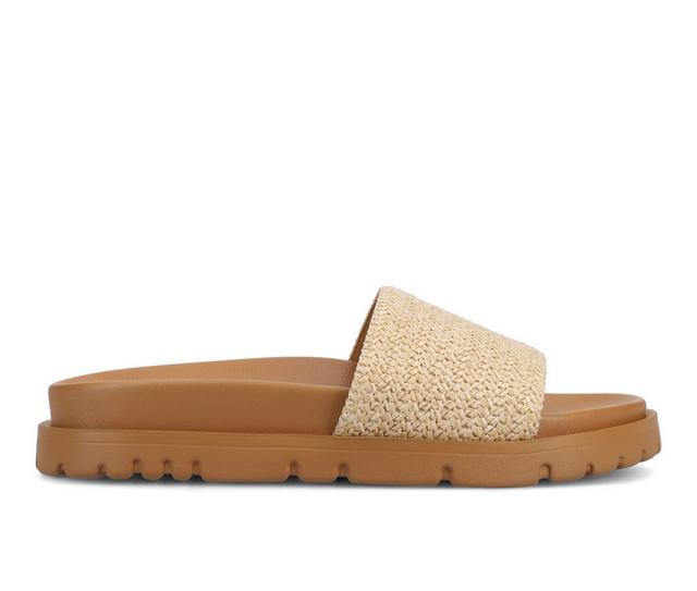 Women's Journee Collection Starr Footbed Sandals in Natural color