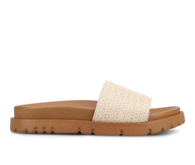 Women's Journee Collection Starr Footbed Sandals in White color
