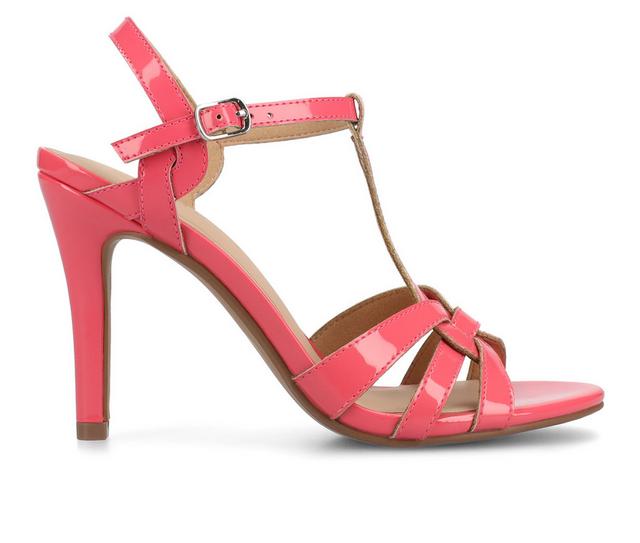 Women's Journee Collection Valary Heels in Patent/coral color