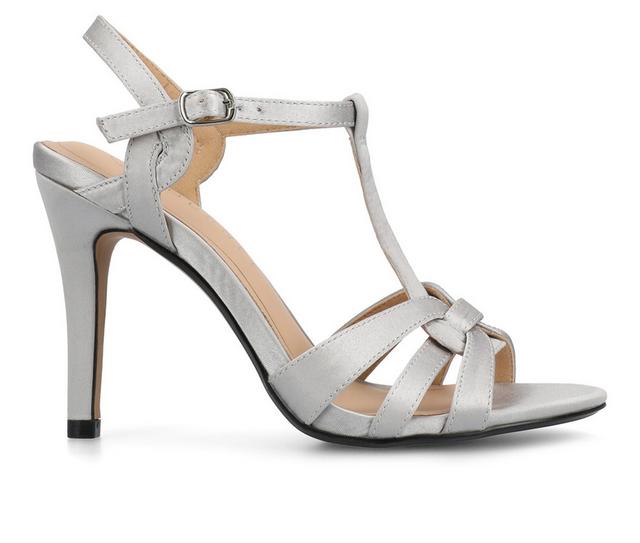 Women's Journee Collection Valary Heels in Satin/silver color
