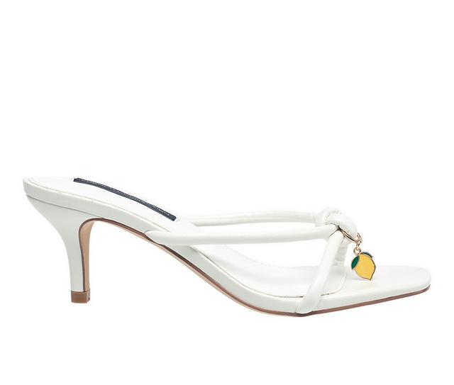 Women's French Connection Twirl Charm Dress Sandals in White color