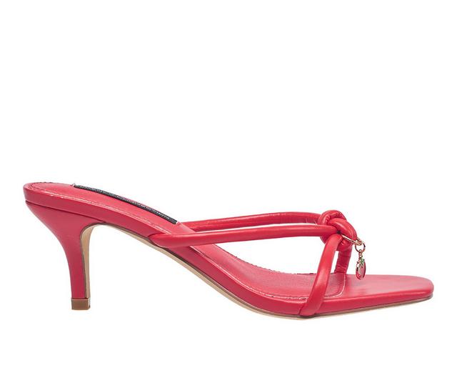 Women's French Connection Twirl Charm Dress Sandals in Red color