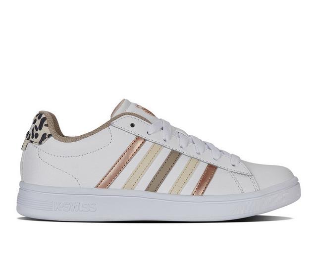 Men's K-Swiss Court Tiebreak II Sneakers in White/Leo/White color