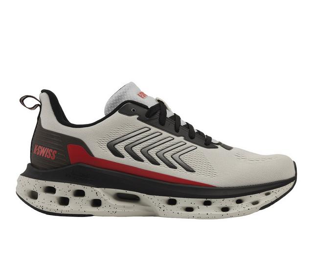 Men's K-Swiss Melrose Tubes Lite Sneakers in Oyster/blk/red color