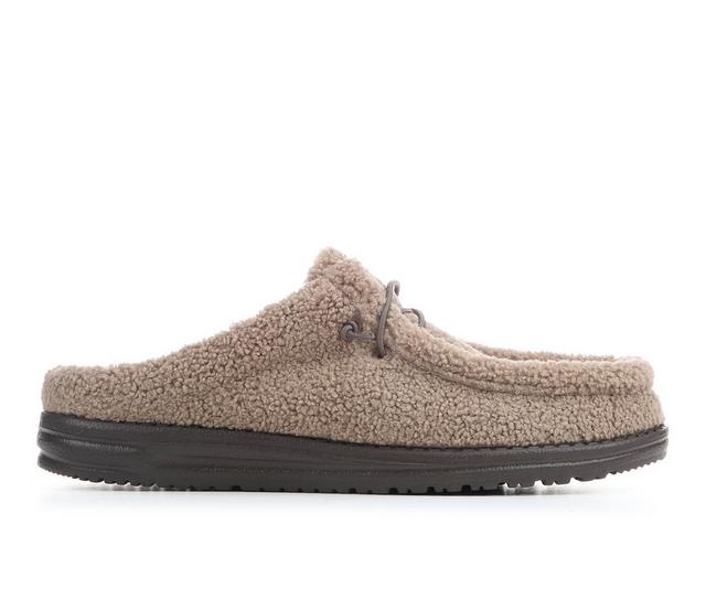 Women's HEYDUDE Wally Slip Sherpa Casual Shoes in Timber Wolf color