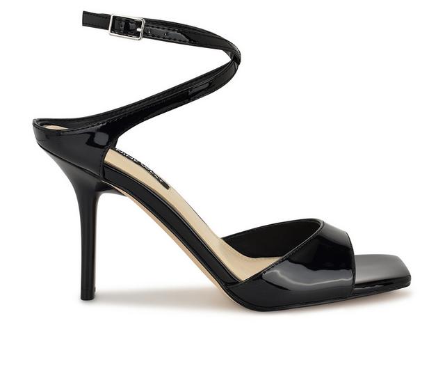 Women's Nine West Devans Dress Sandals in Black Patent color