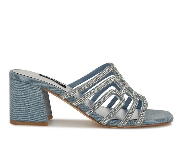 Women's Nine West Grassa Dress Sandals in Light Blue color