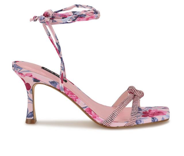 Women's Nine West Raqchel Lace-up Dress Sandals in Pink Floral color