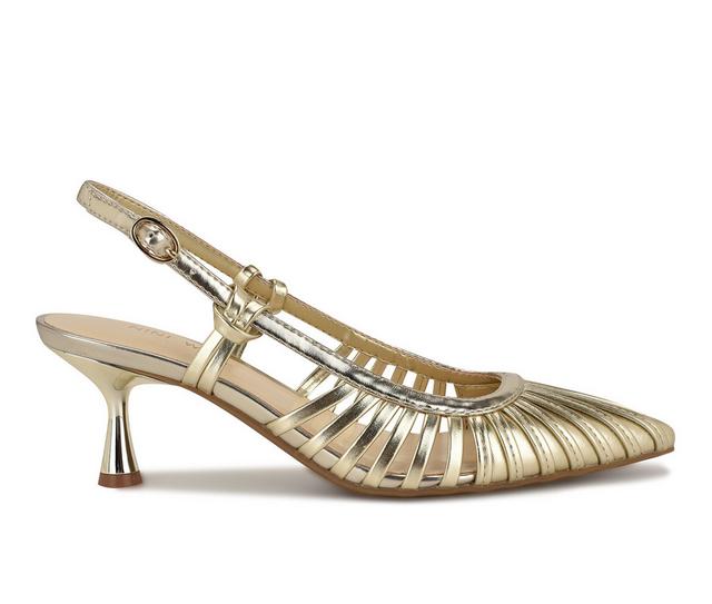 Women's Nine West Resta Slingback Pumps in Gold color