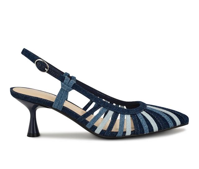 Women's Nine West Resta Slingback Pumps in Blue Multi color