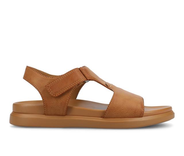 Women's Journee Collection Mira Sandals in Cognac color