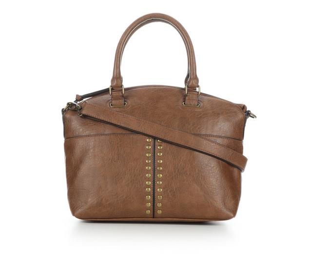 Bueno Of California Grainy Elk Satchel Handbag in Brown color