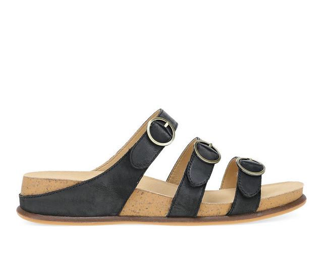Women's Dansko Campbell Footbed Sandals in Black color