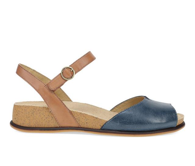 Women's Dansko Cass Sandals in Blue/Tan color
