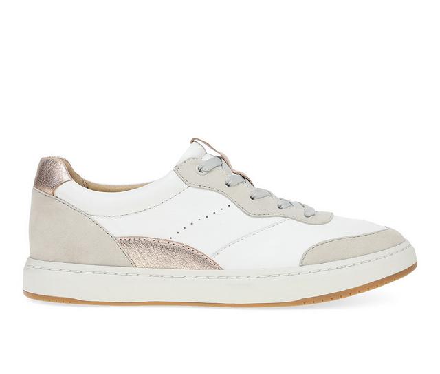 Women's Dansko Josey Sneakers in White/Rose Gold color