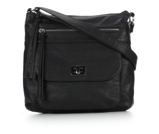 Bueno Of California Parch Front Pocket Crossbody Handbag in Black color