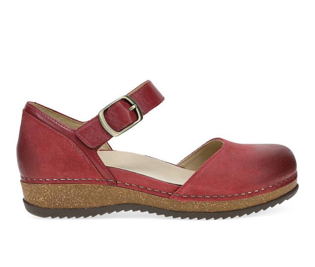 Women's Dansko Mae Heeled Sandals in Red color