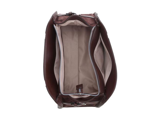 Nine West Danika Shoulder Satchel Handbag in Raisin color