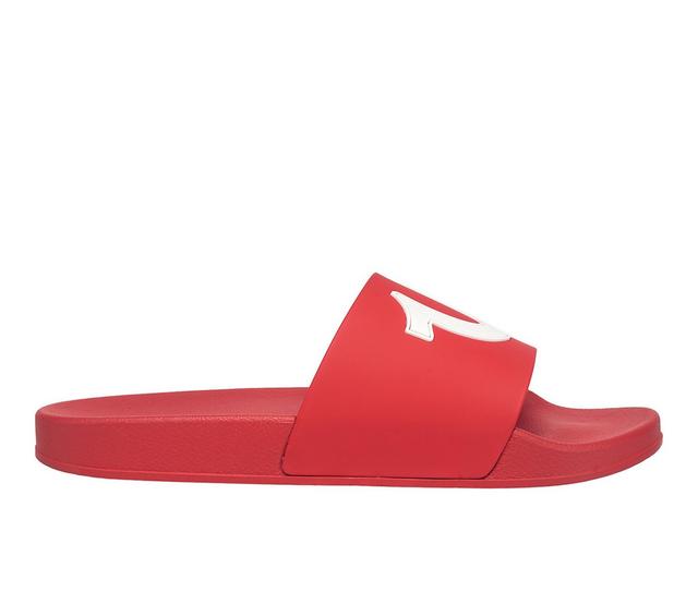 Men's True Religion 112 Slide Sport Slides in Red color