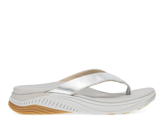 Women's Dansko Rosemary Flip Flops in Silver color