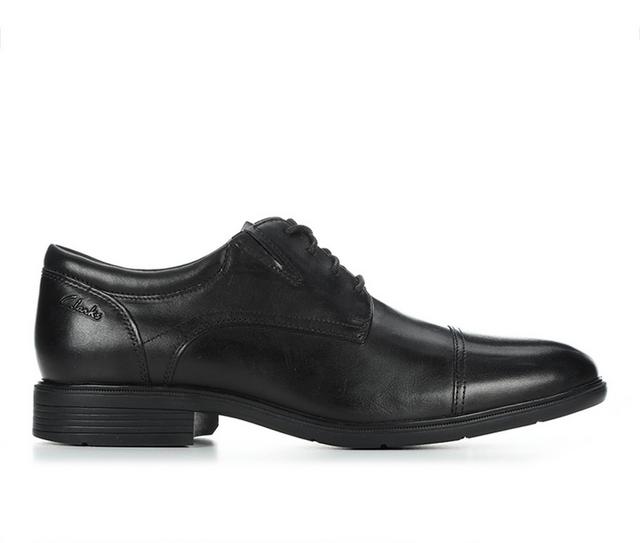 Men's Clarks Steadwell Captoe Dress Shoes in Black color