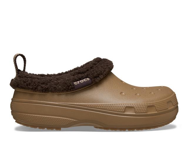 Women's Crocs Classic Lined Shorty Clogs in Sepia color