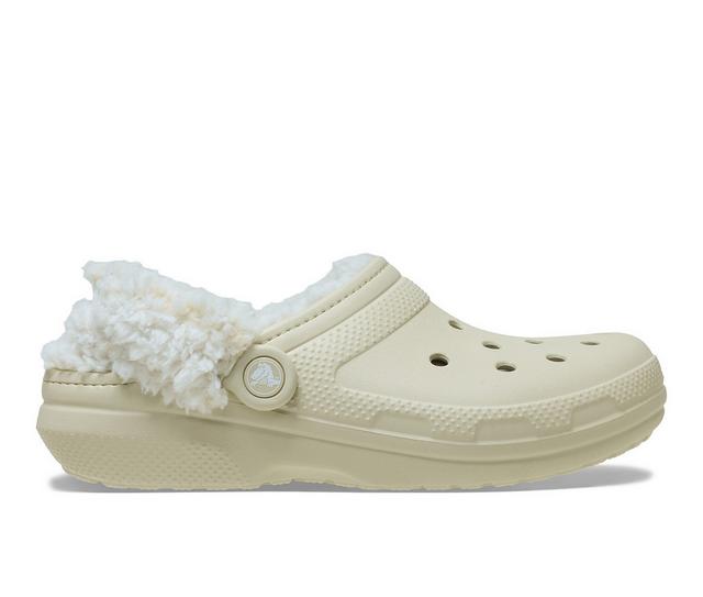 Women's Crocs Classic Fleece Lined Clog in Bone color