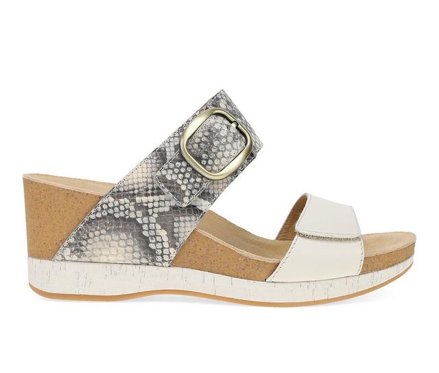 Women's Dansko Shannon Wedge Sandals in Snake/Ivory color
