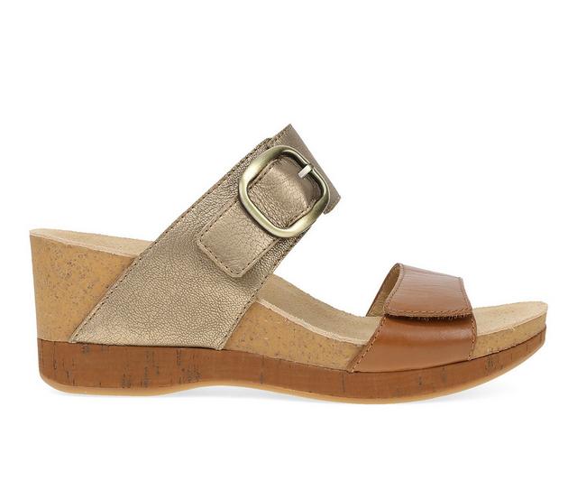Women's Dansko Shannon Wedge Sandals in Gold/Tan color