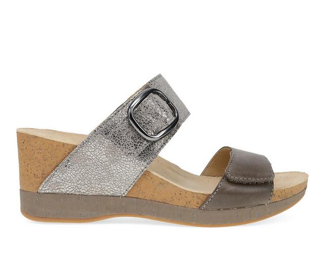 Women's Dansko Shannon Wedge Sandals in Pewter/Taupe color