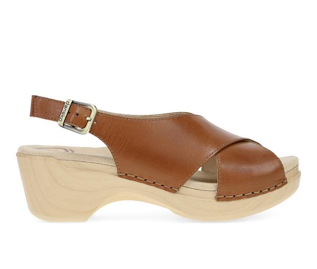 Women's Dansko Sloane Clog Sandals in Tan color