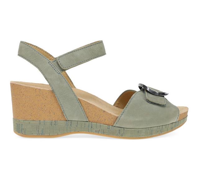 Women's Dansko Stella Wedge Sandals in Sage color