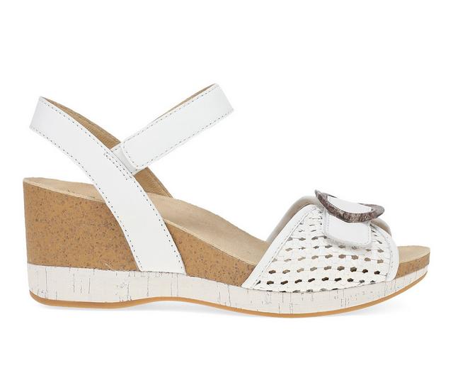 Women's Dansko Stella Wedge Sandals in White color
