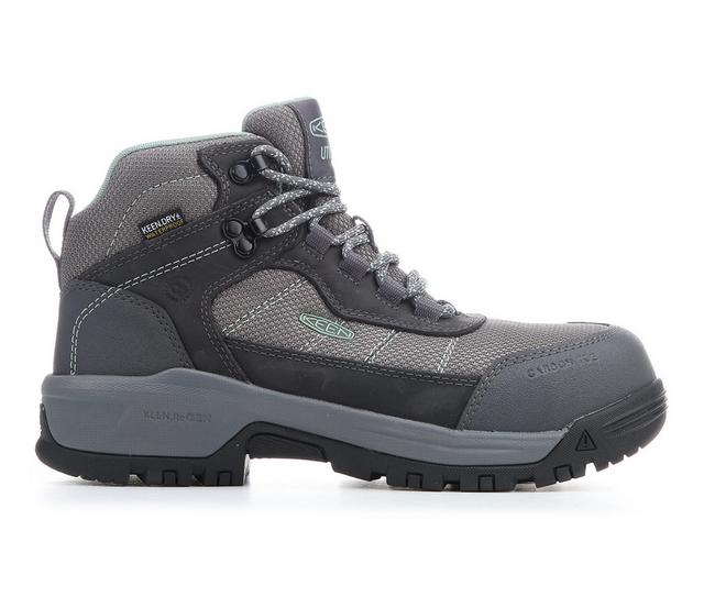 Women's KEEN Utility Skolie WP Hiker Work Boots in Magnet/Black color