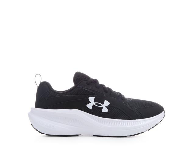 Kids' Under Armour Big Kid Assert 11 Wide Running Shoes in Black/White color