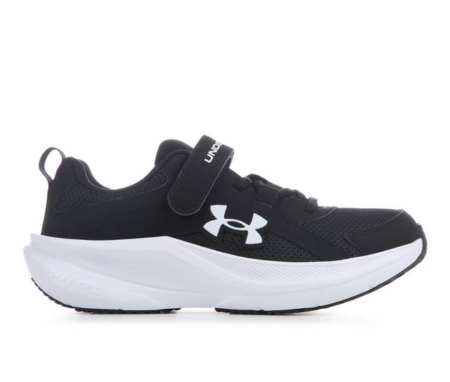 Under Armour Assert 11 Wide Preschool Boys Running Shoes in Black/White color