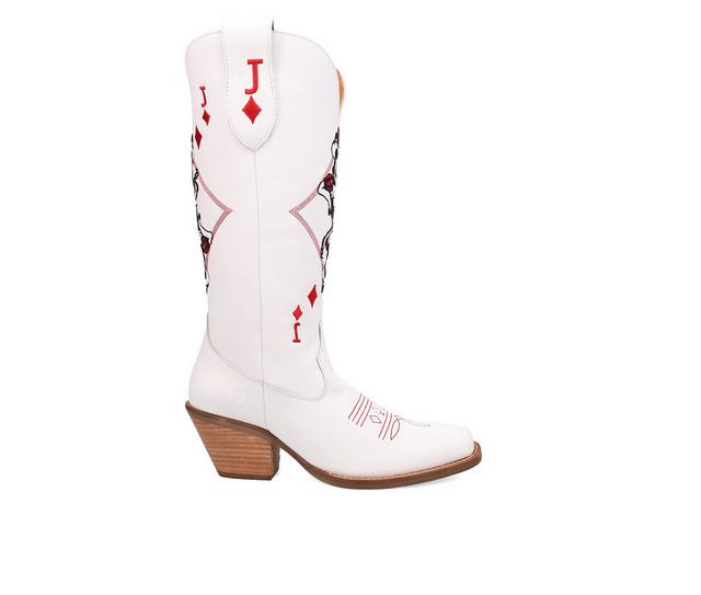 Women's Dingo Boot Jack Of Diamonds Western Boots in White color