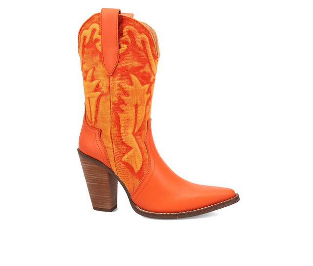Women's Dingo Boot Tipsy Western Boots in Orange color