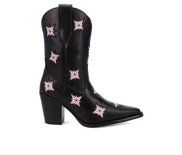 Women's Dingo Boot Starburst Western Boots in Black color