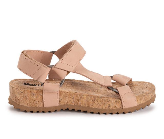 Women's MUK LUKS Piper Sandal Sandals in Blush Nubuck color