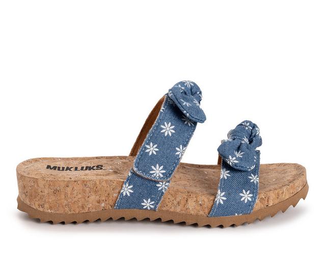 Women's MUK LUKS Posie Sandal Sandals in Denim color