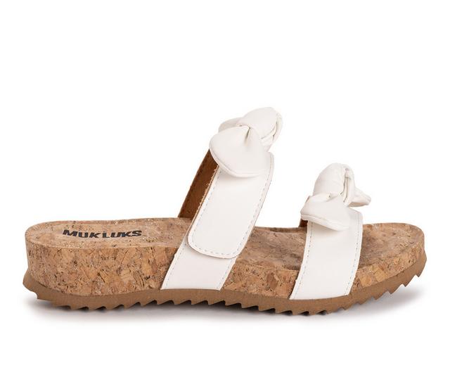 Women's MUK LUKS Posie Sandal Sandals in White Nappa color