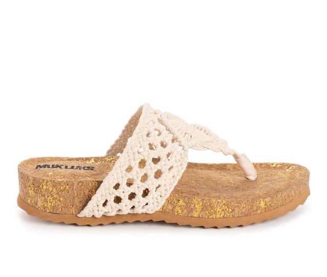 Women's MUK LUKS Pippen Sandal Sandals in Beige color