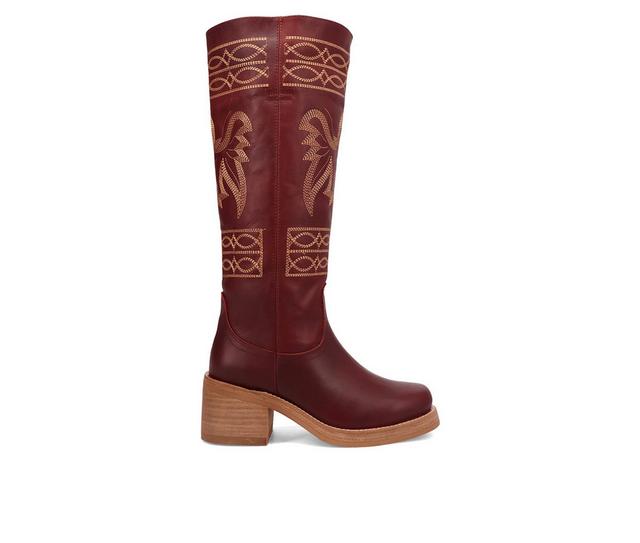 Women's Dingo Boot Avalon Knee High Boots in Merlot color
