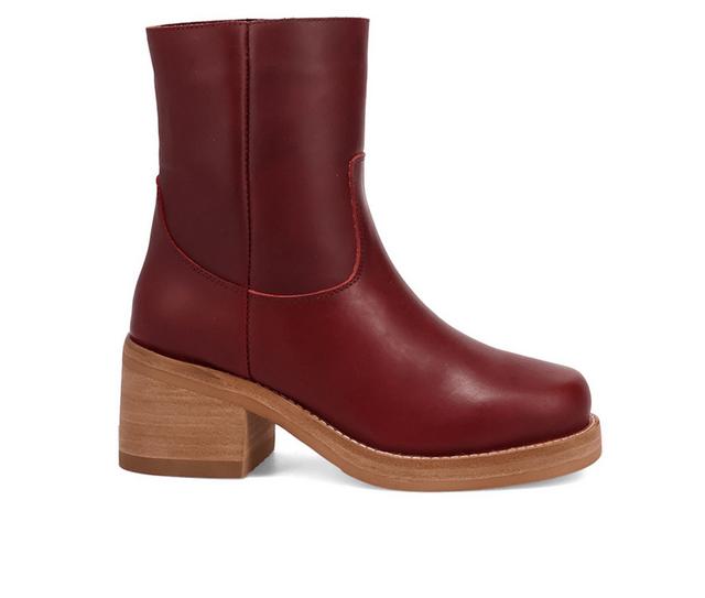 Women's Dingo Boot Roxy Booties in Merlot color